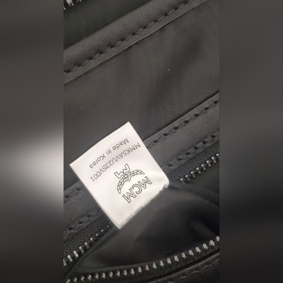 MCM Metallic Gray Cracked Leather Backpack - Picture 14 of 17